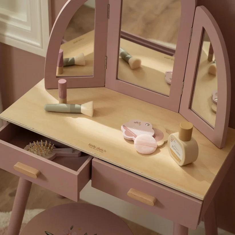 Wooden Dressing Table with Mirror - Large - Image 5
