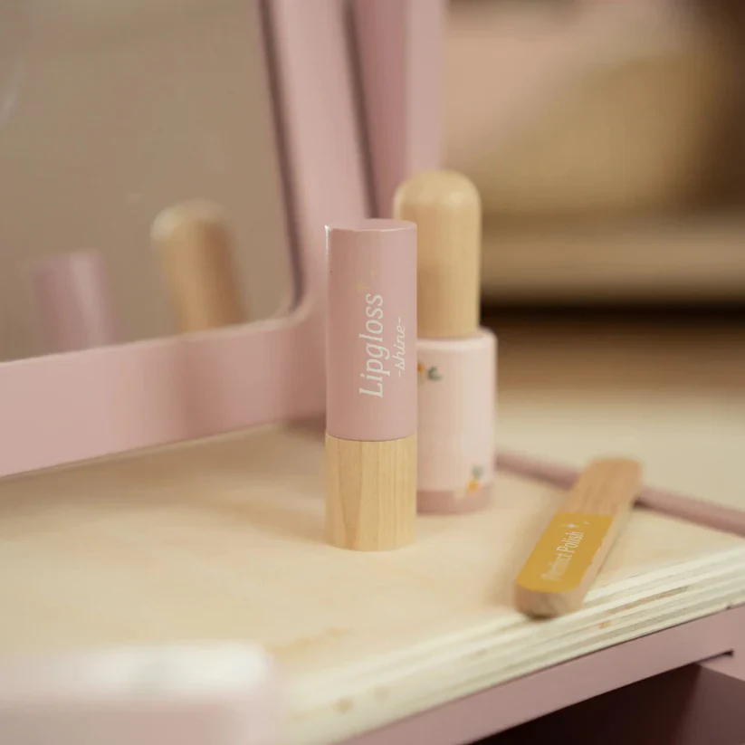 Wooden Dressing Table with Mirror - Little - Image 3