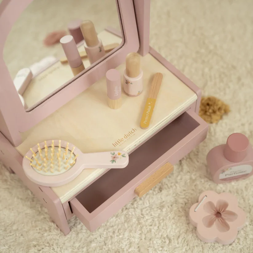 Wooden Dressing Table with Mirror - Little - Image 6