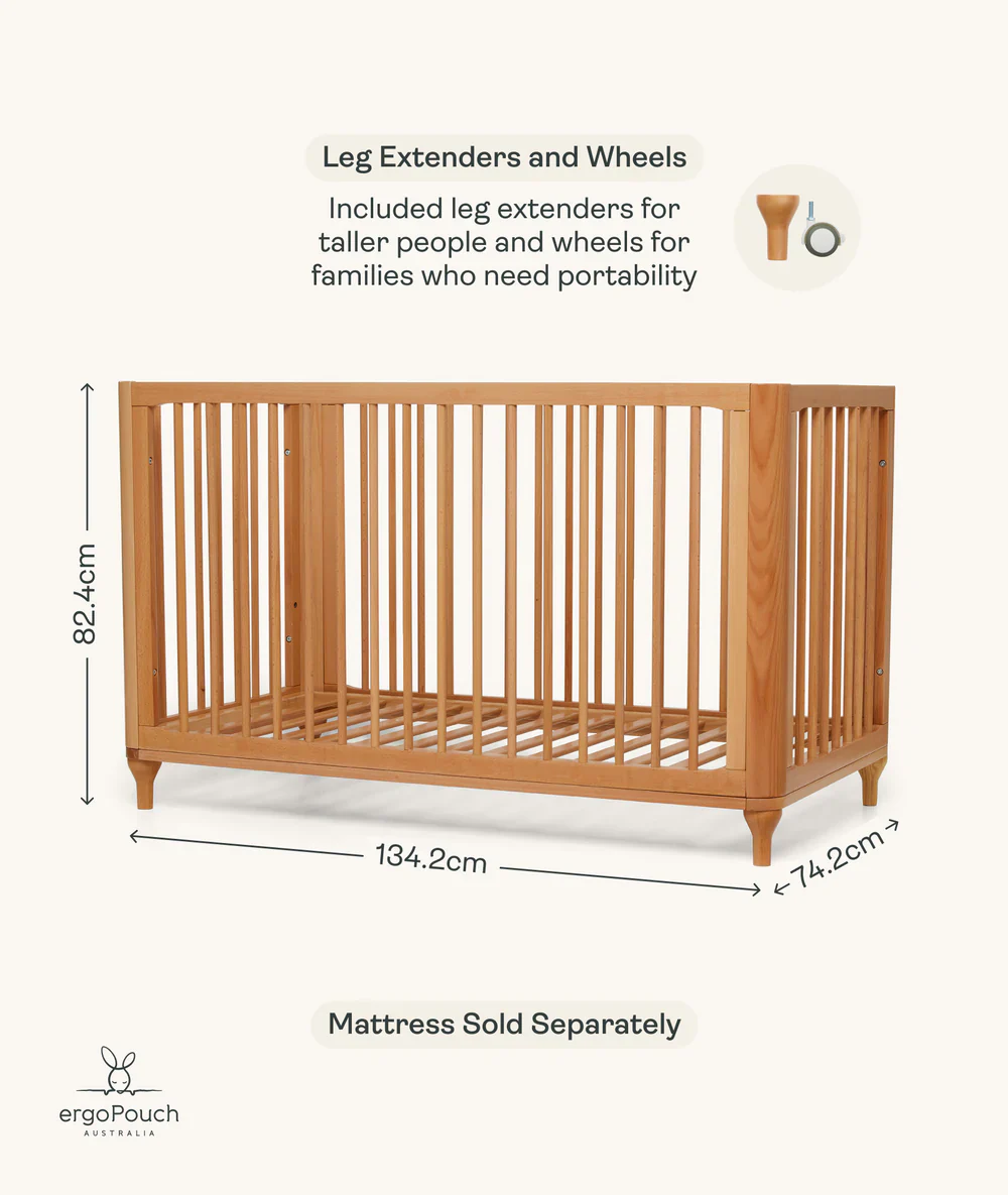 Lyra Convertible Cot Beechwood - Image 7