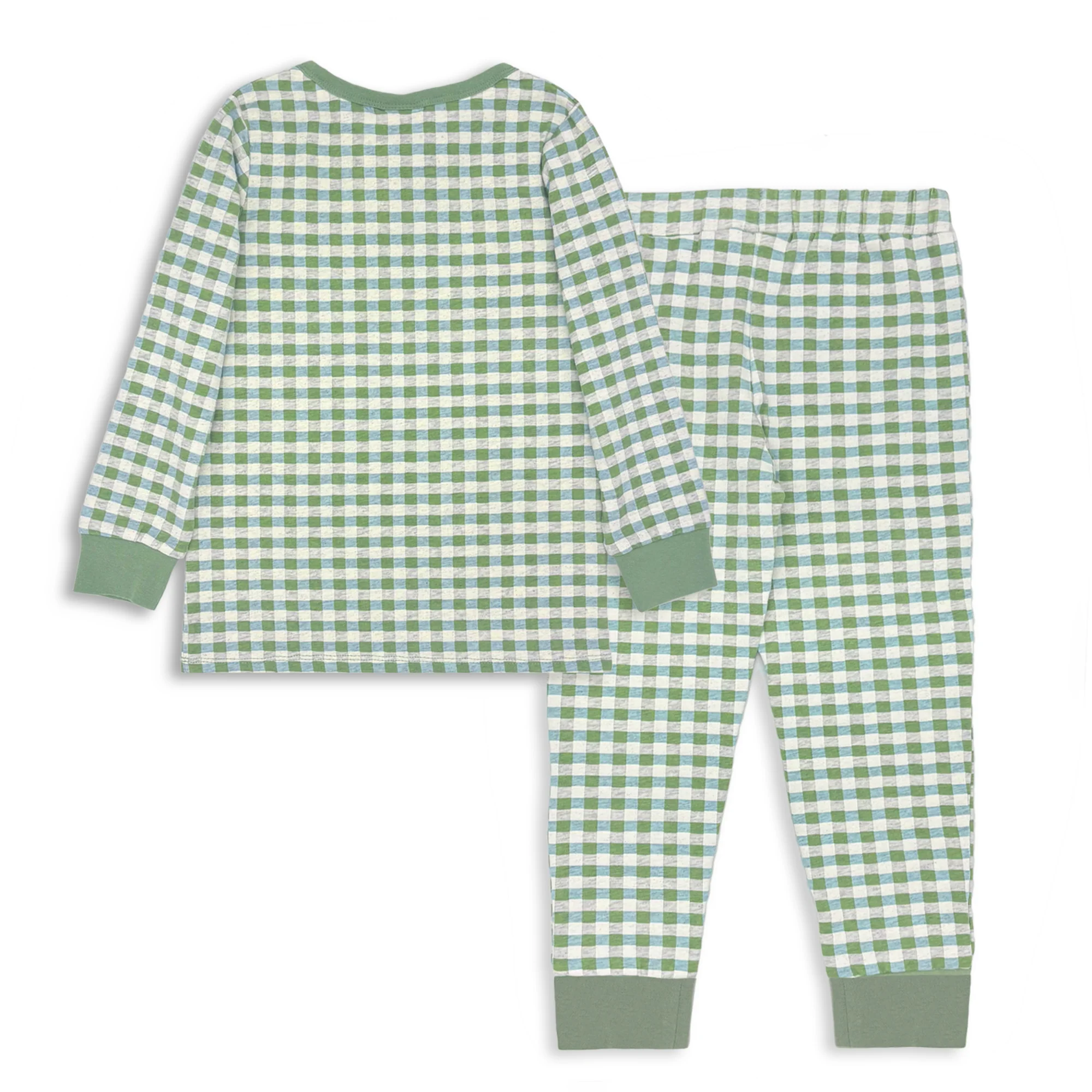 Milky Gingham Henley PJs - Image 2