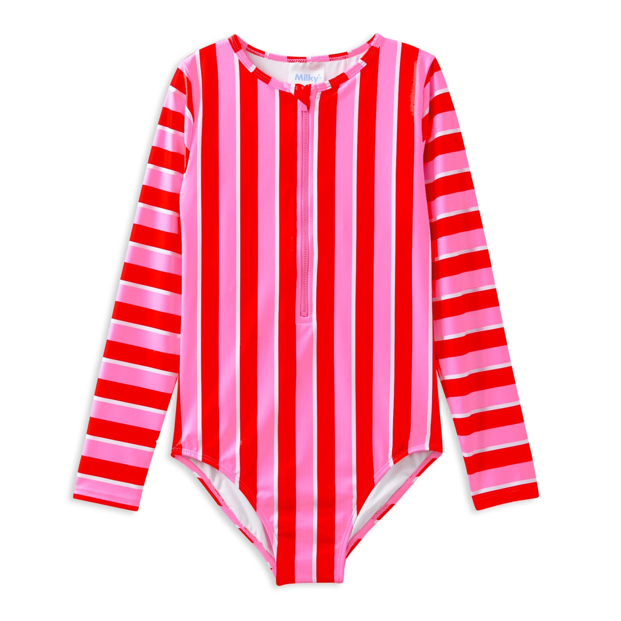 Candy Stripe Long Sleeve Swimsuit