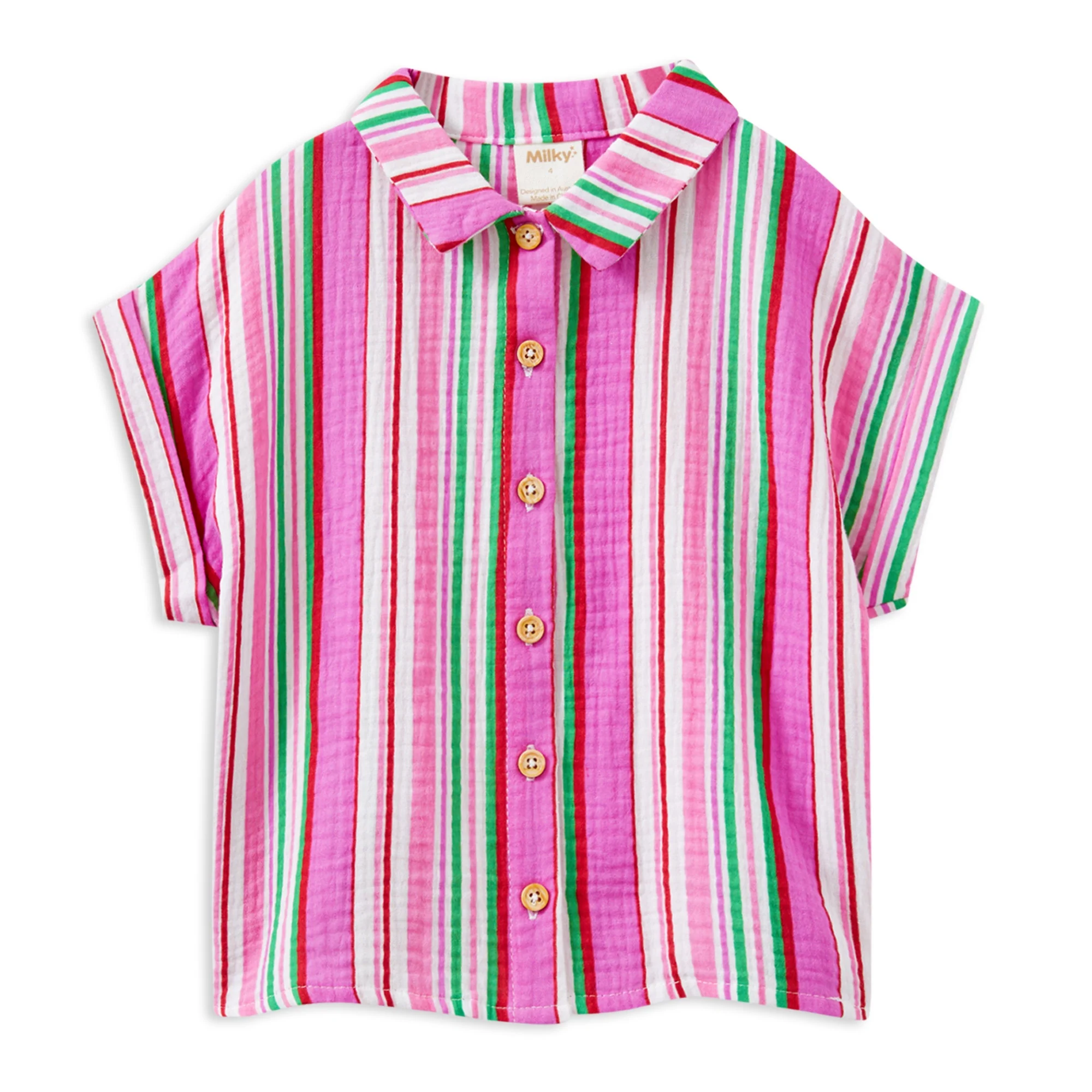 Girls Crinkle Stripe Shirt