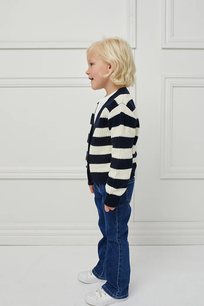 Milky Knit Cardigan - Stripe - Image 3