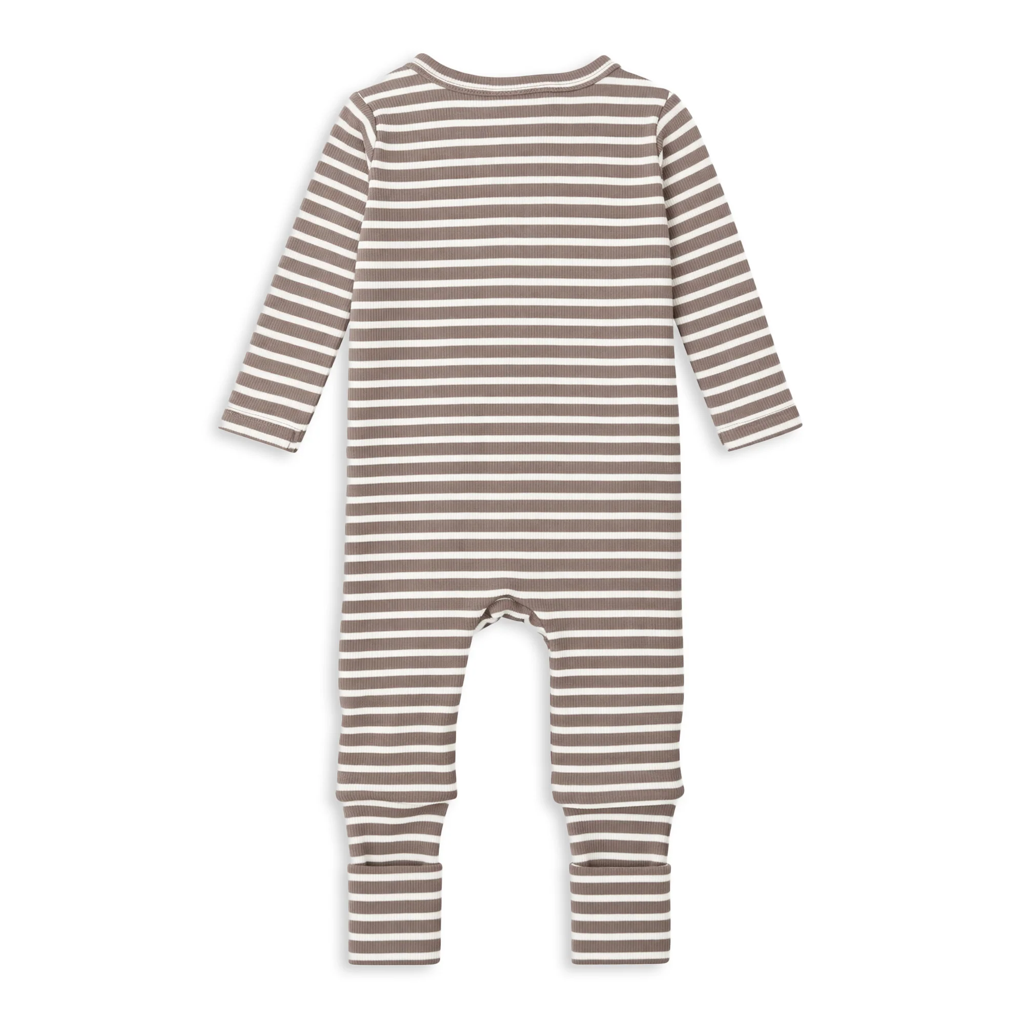 Latte Stripe Zip Romper - Image 2