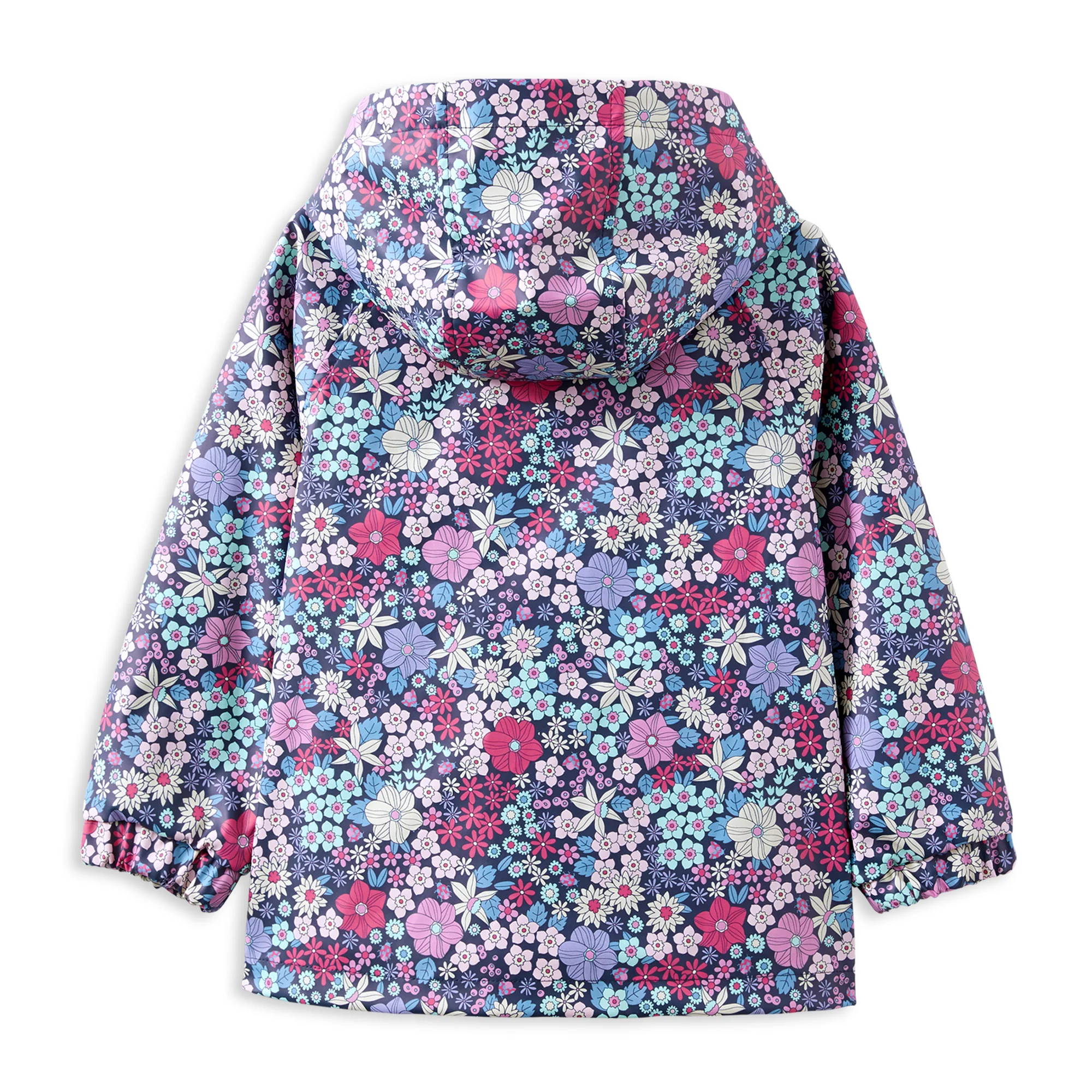Milky Navy Bloom Rain Jacket - Image 2