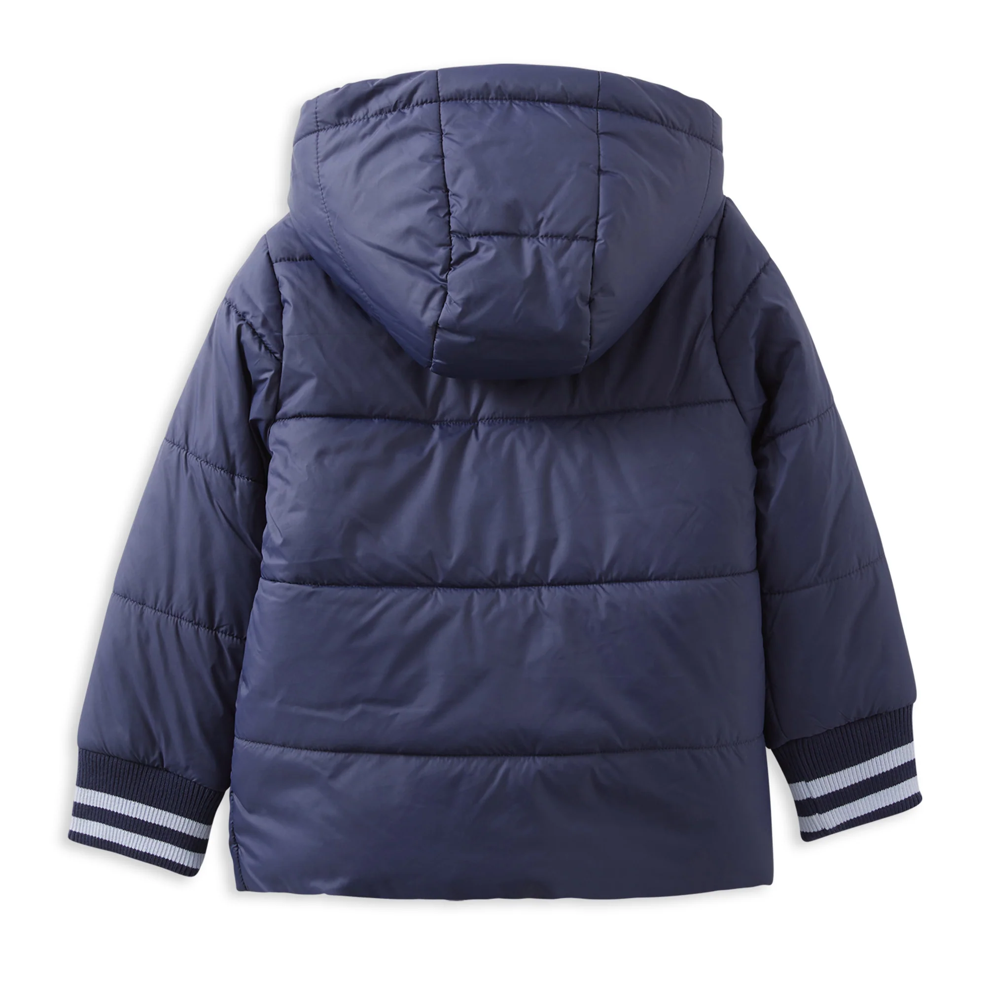 Milky Navy Tipping Puffer Jacket - Image 2