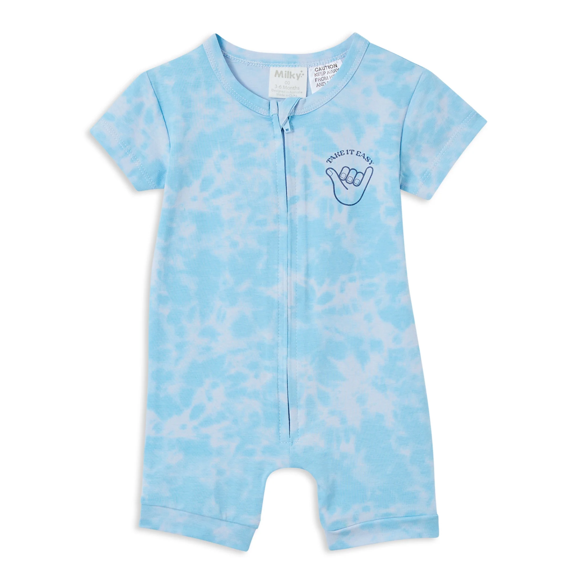 Milky Tie Dye Zip Romper