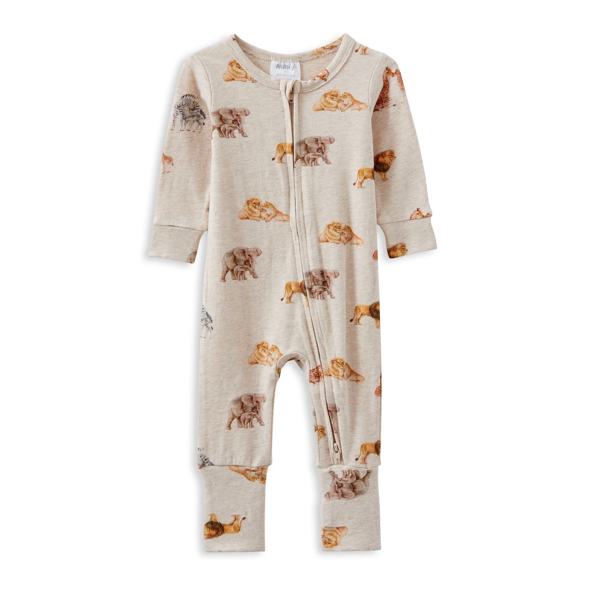 Milky Wildlife Zip Romper