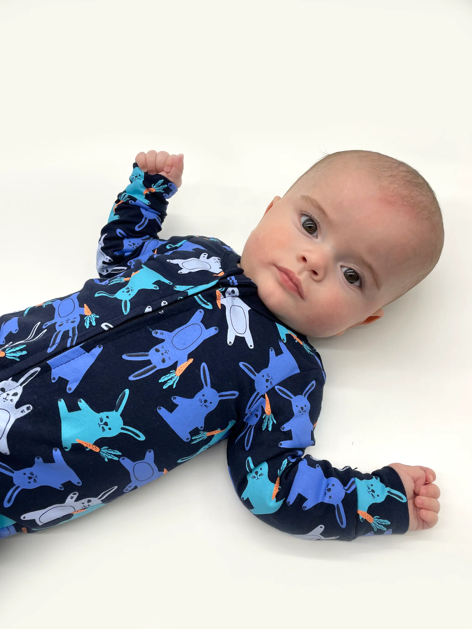 Milky Zip Romper - Navy Bunny - Image 2