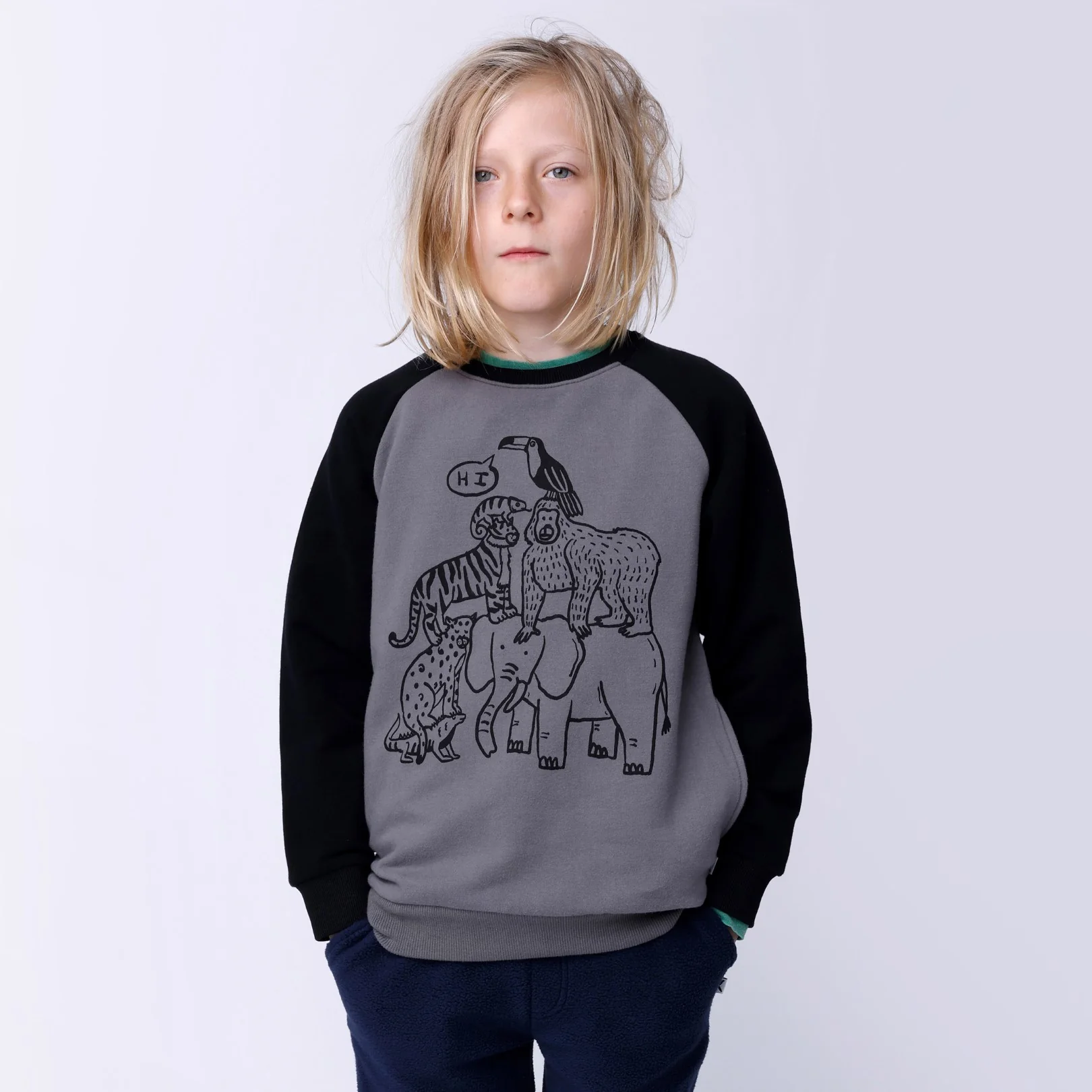 Animal Pile Up Furry Crew - Dark Grey/Black - Image 3