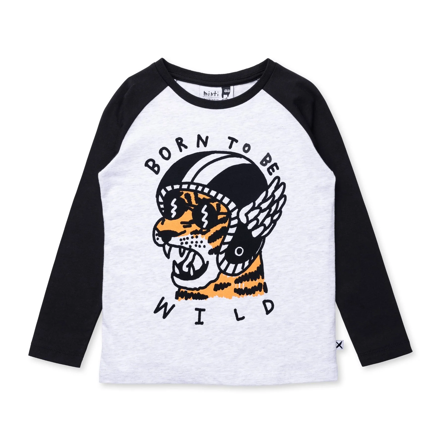 Born To Be Wild Tee - White Marle/Black