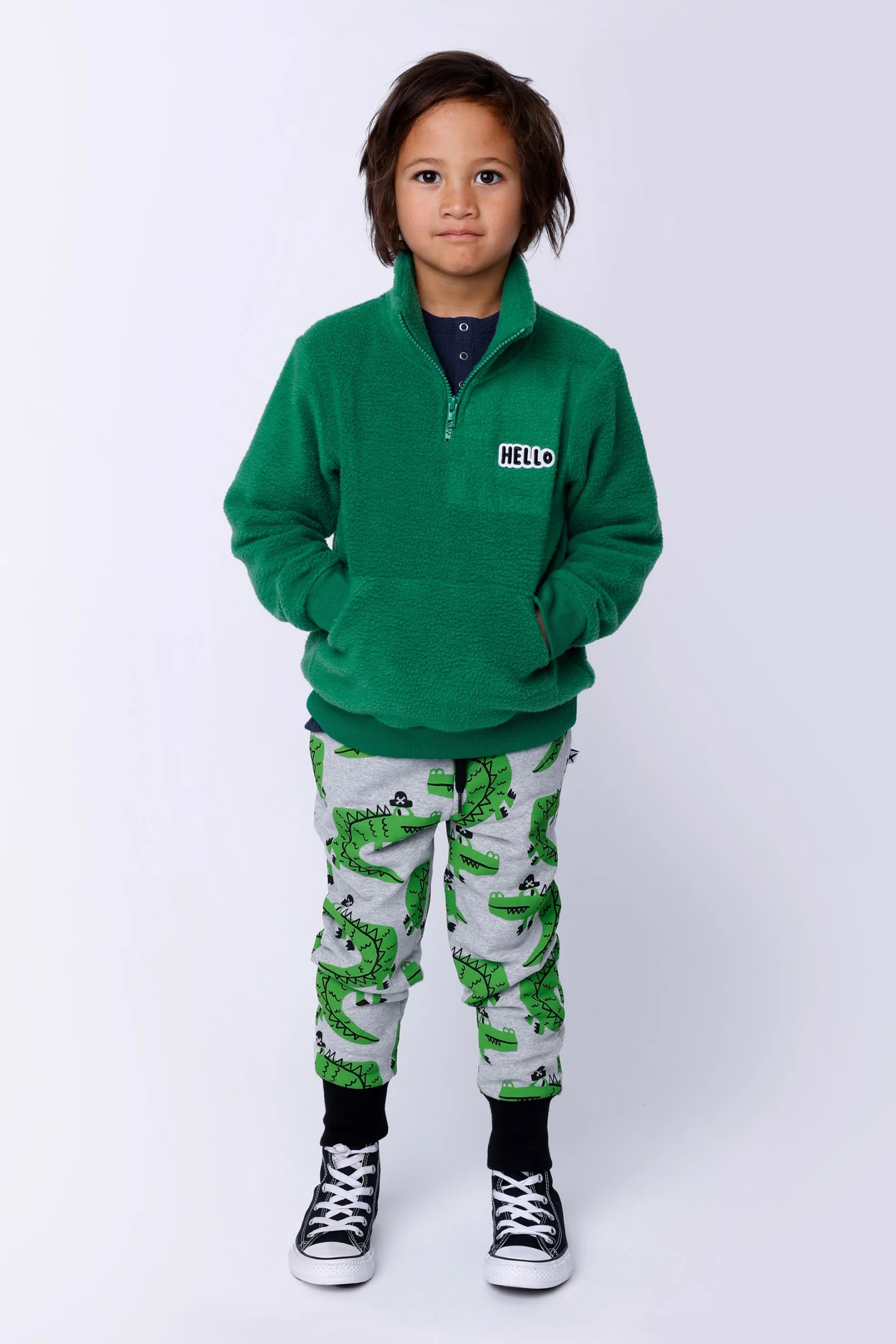 Captain Croc Furry Trackies - Grey Marle - Image 2