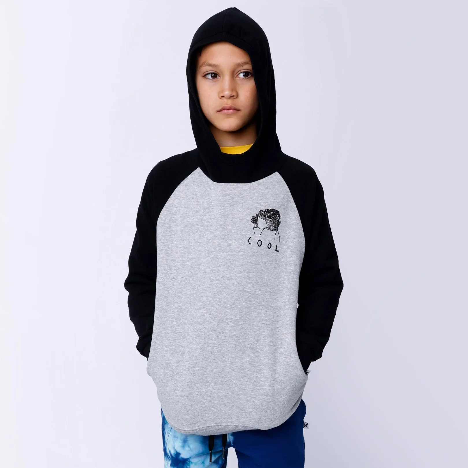Cool Alligator Furry Hood - Grey Marle/Black - Image 2