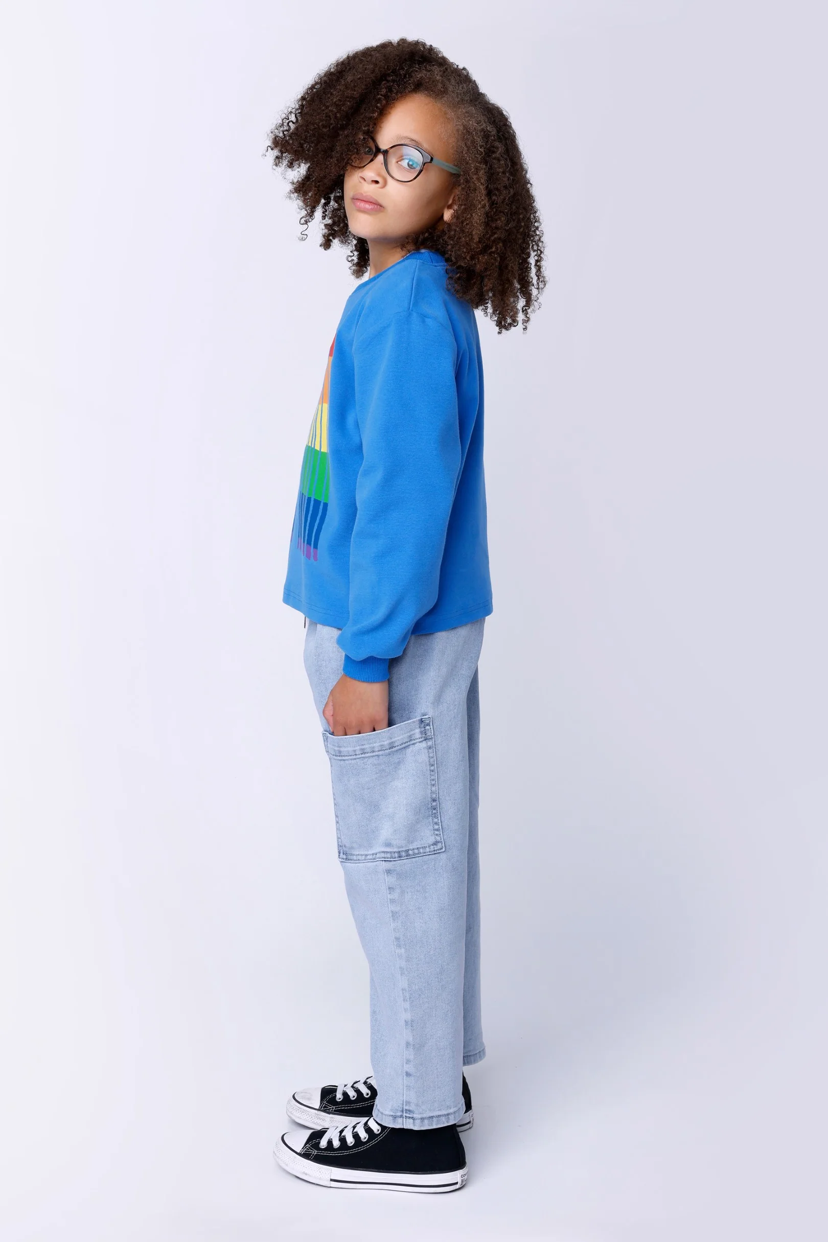 Denim Cargo Jeans - Blue Denim - Image 6