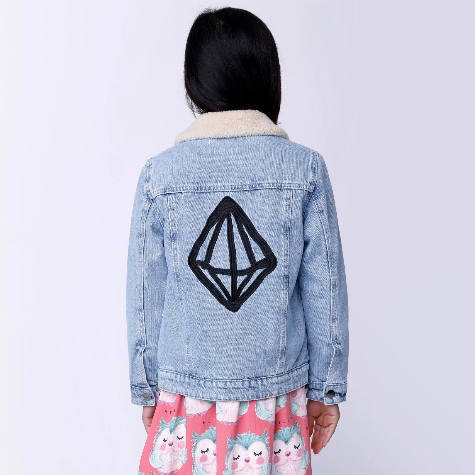 Diamond Denim Bomber - Blue Denim - Image 4