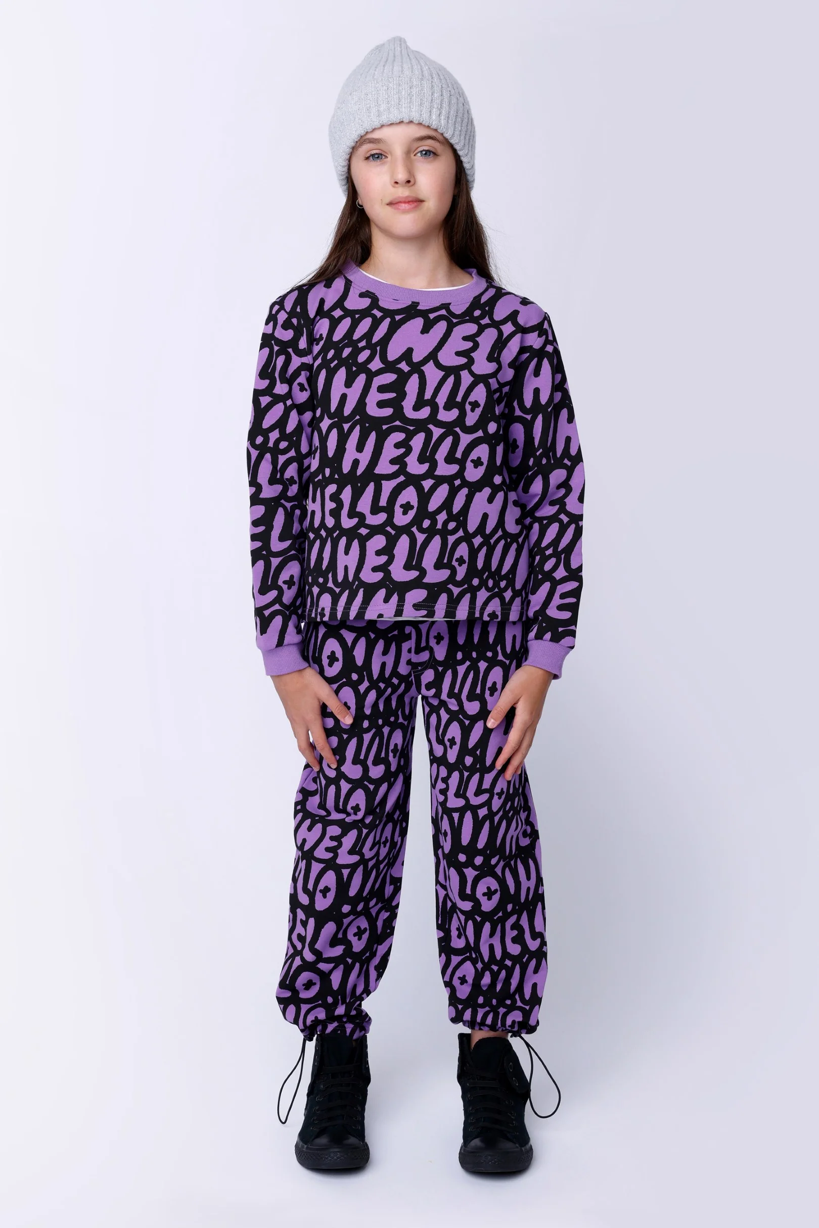 Hello Hello Trackies - Purple - Image 2