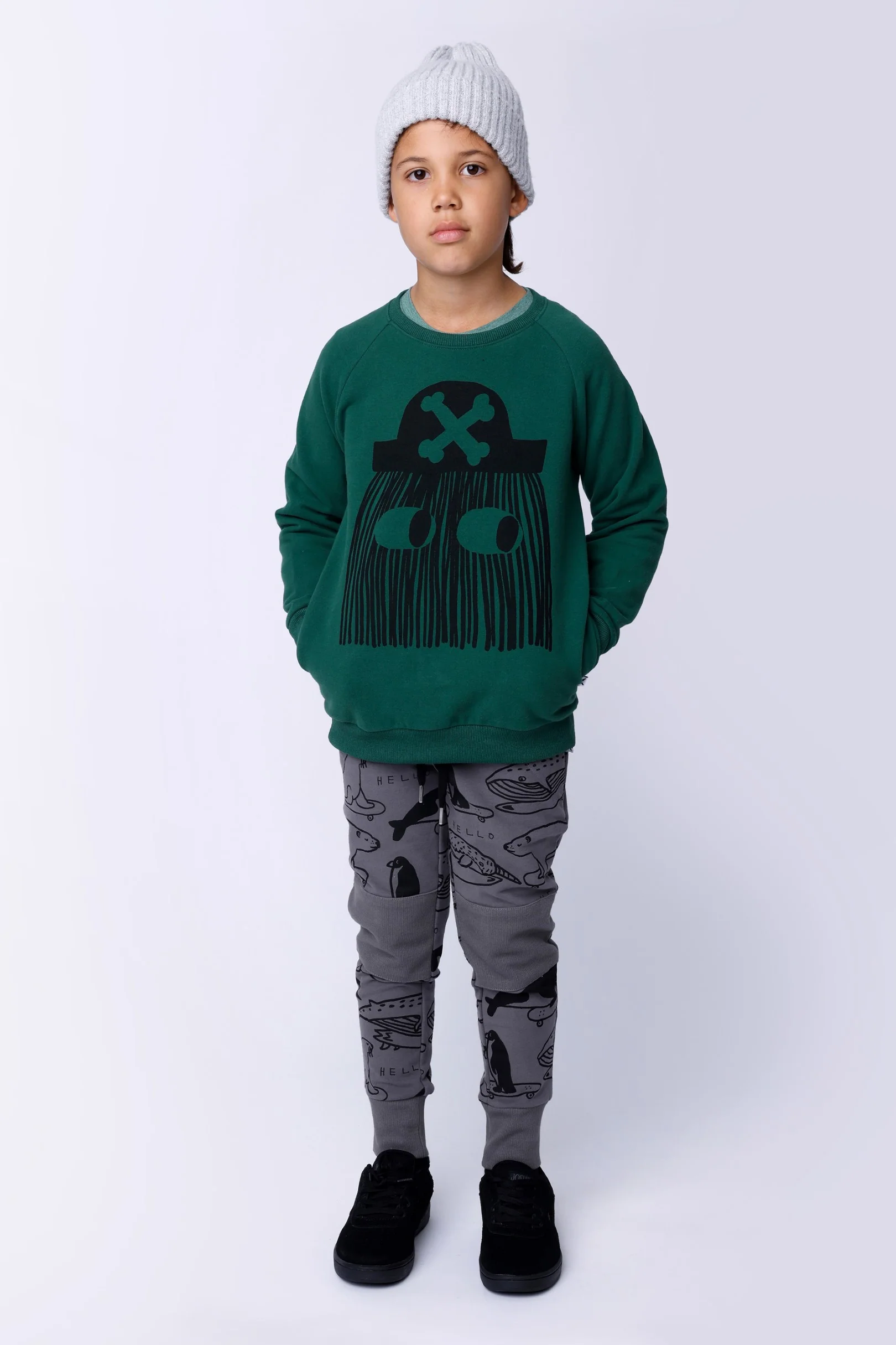 Surf Skate Animals Furry Trackies - Dark Grey - Image 3
