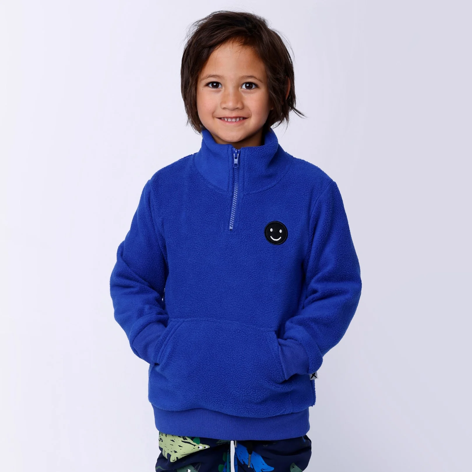 Teddy Half Zip Crew - Cobalt - Image 4
