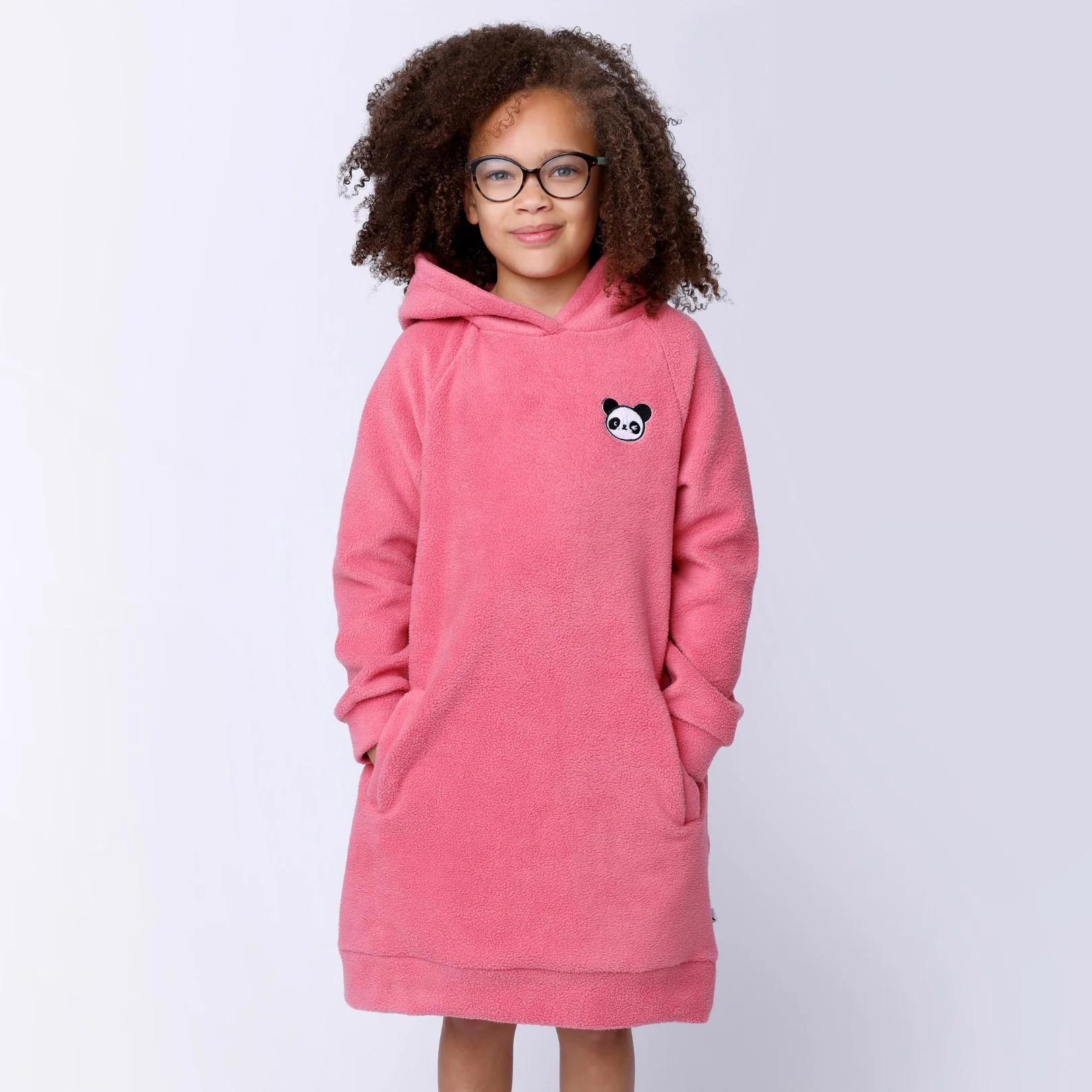 Teddy Hoodie Dress - Bubblegum - Image 2