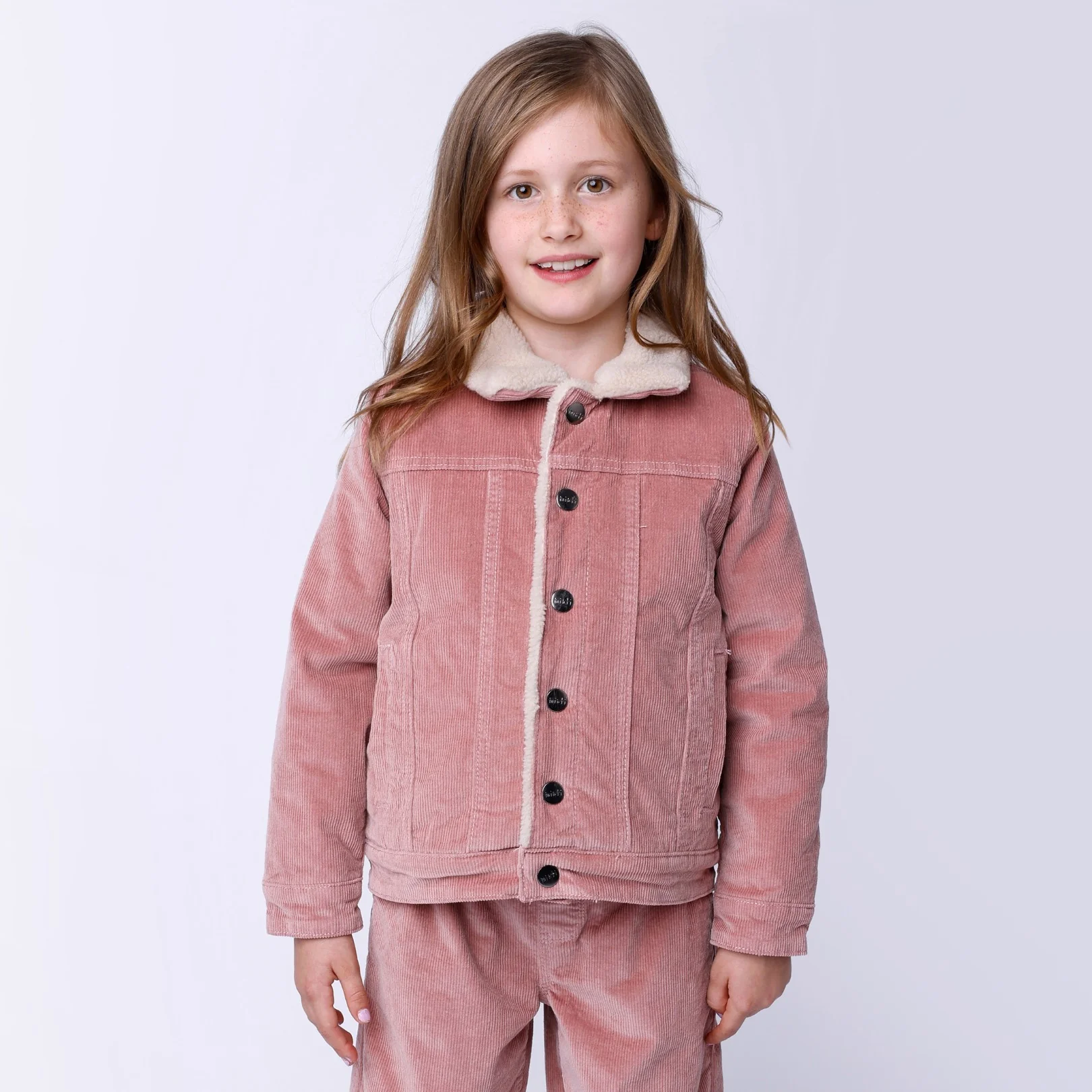 Teddy Lined Cord Bomber - Muted Pink - Image 2