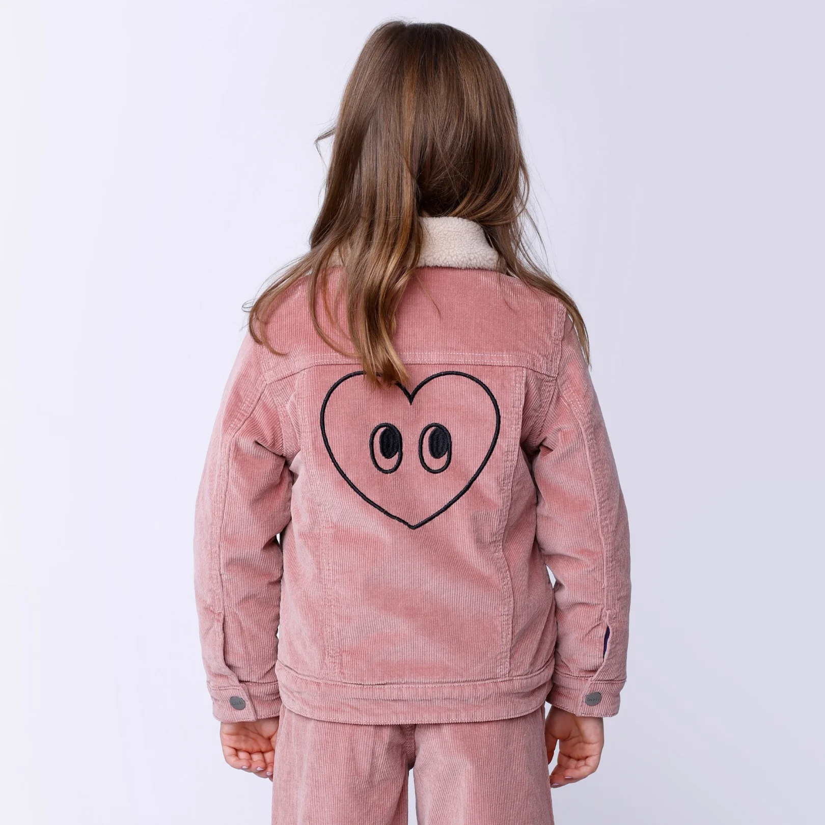 Teddy Lined Cord Bomber - Muted Pink - Image 3