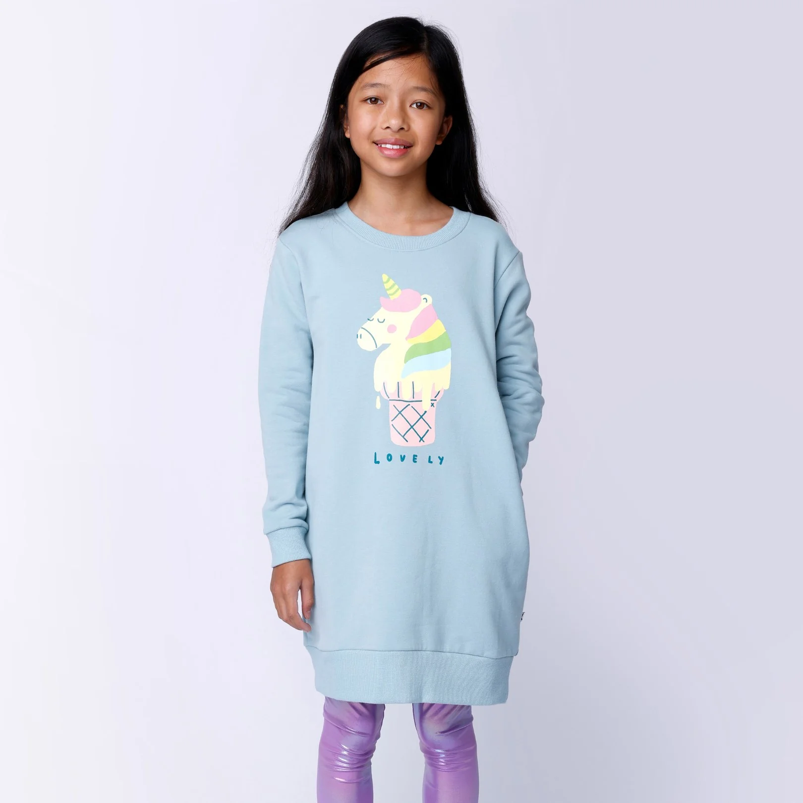 Unicorn Icecream Furry Dress - Muted Green - Image 2