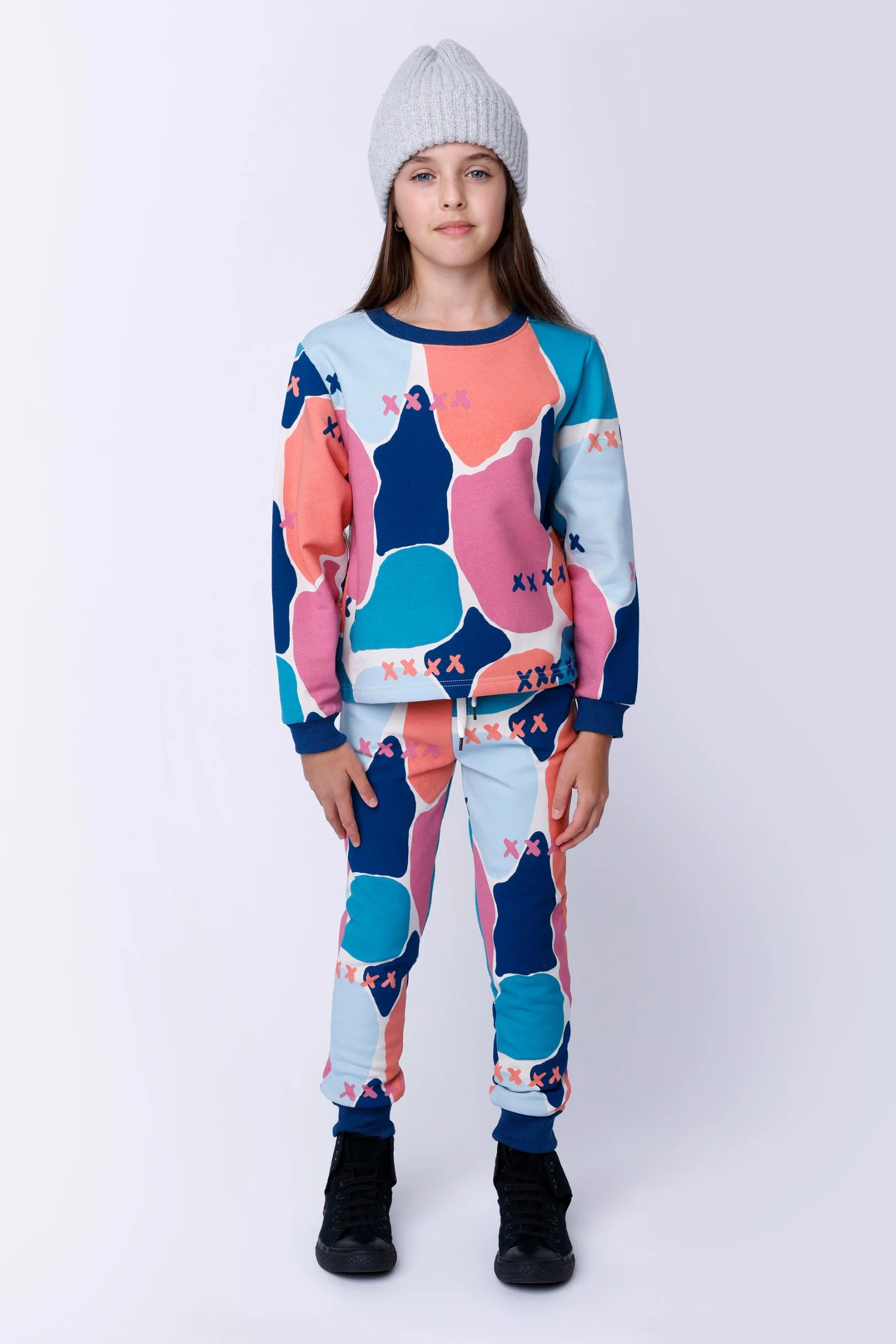 Watercolour Furry Trackies - Multi - Image 2