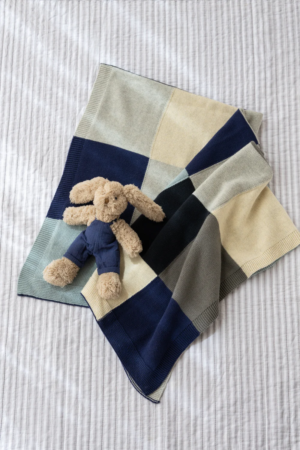 Patchwork Baby Blanket - Blue - Image 3