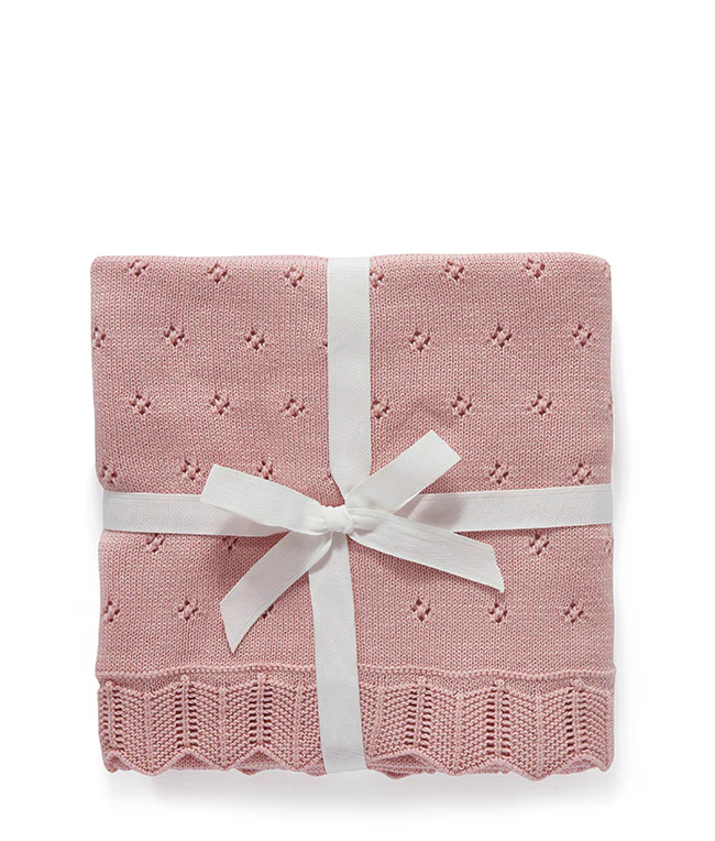 Pointelle Baby Blanket - Fairy Floss Pink - Image 5