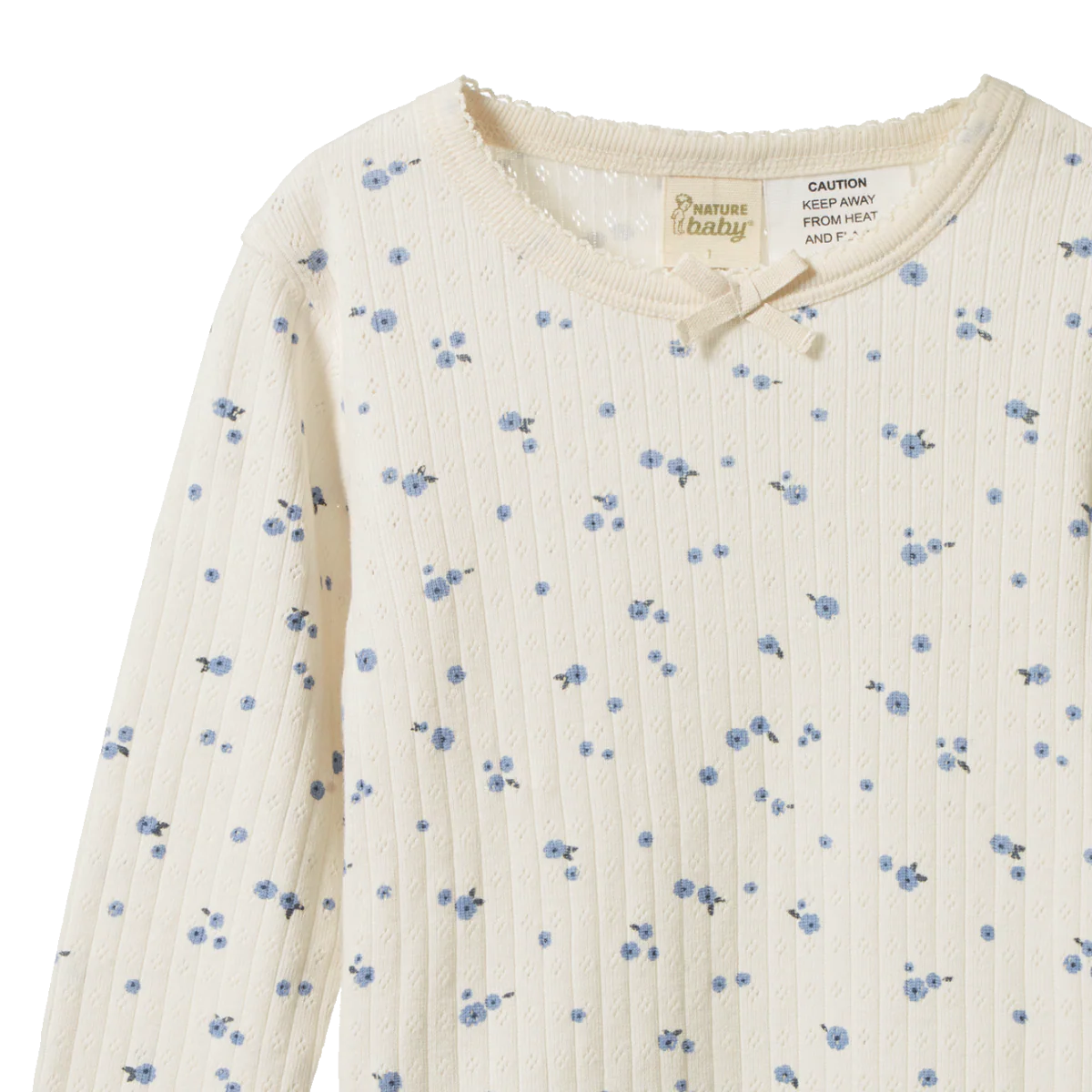 Long Sleeve Pyjama Set Pointelle - Daisy Print - Image 2