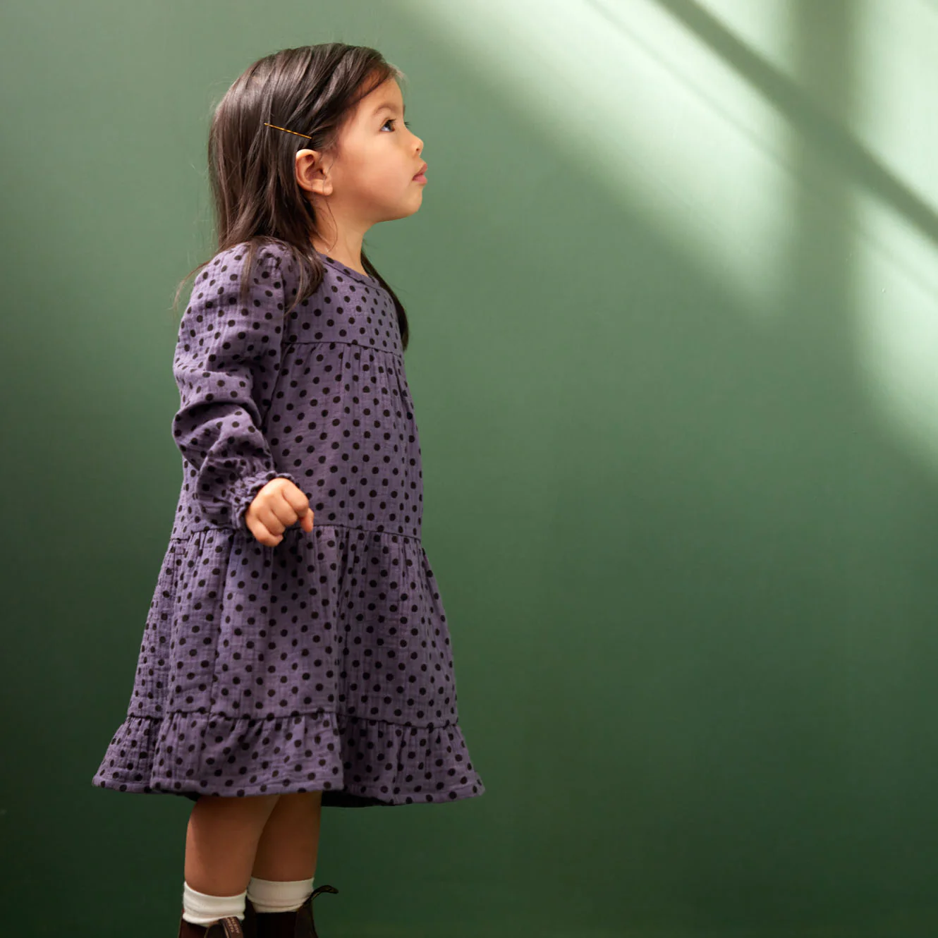 Elliot Dress - Violet Polka Dot Print - Image 2