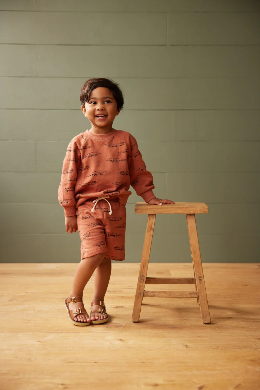 Nature Baby Jimmy Shorts Sweatshirt - Crocodile Print - Image 2