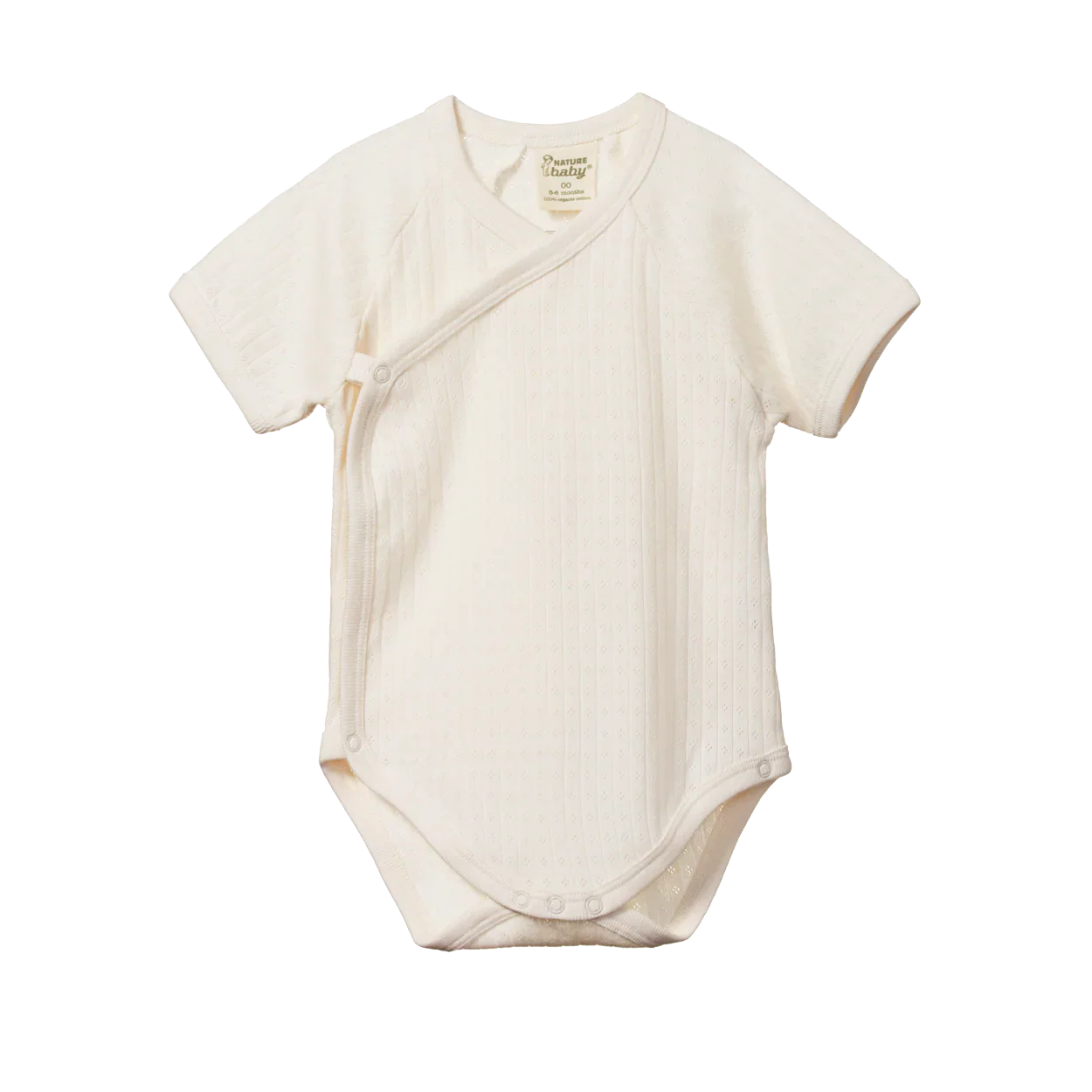 Short Sleeve Kimono Bodysuit Pointelle - Natural