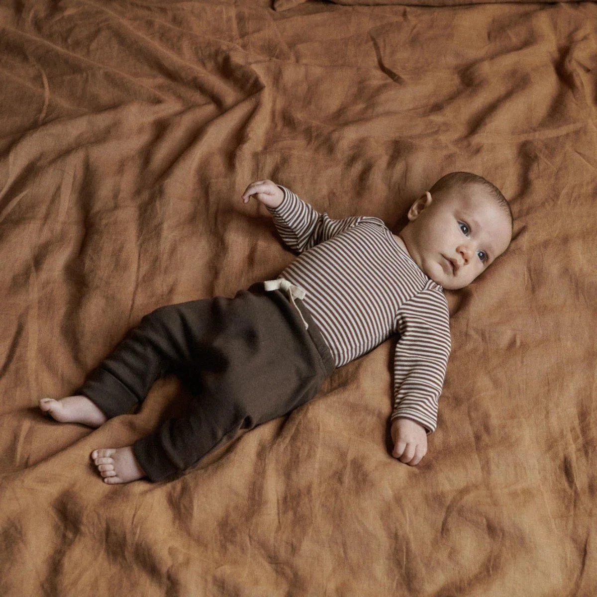 Long Sleeve Bodysuit - Pinecone Stripe - Image 2