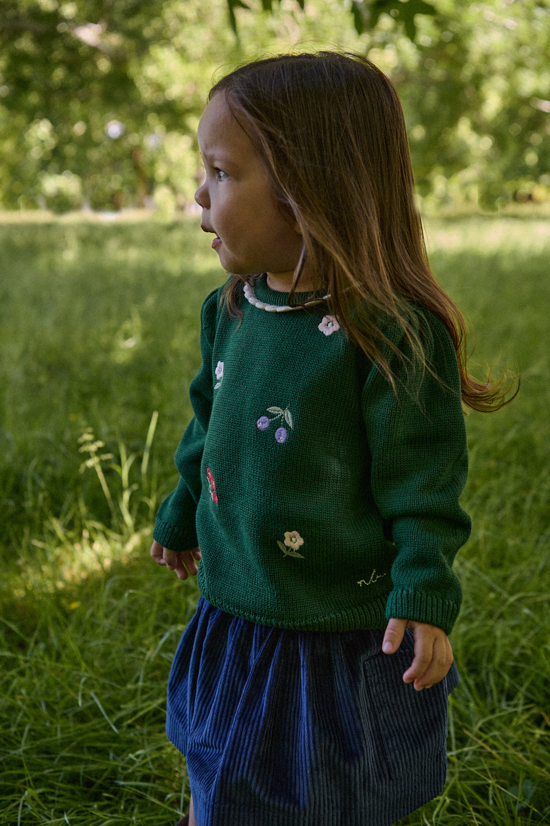 Long Sleeve Twirl Dress - Winter Berry Navy Print - Image 6