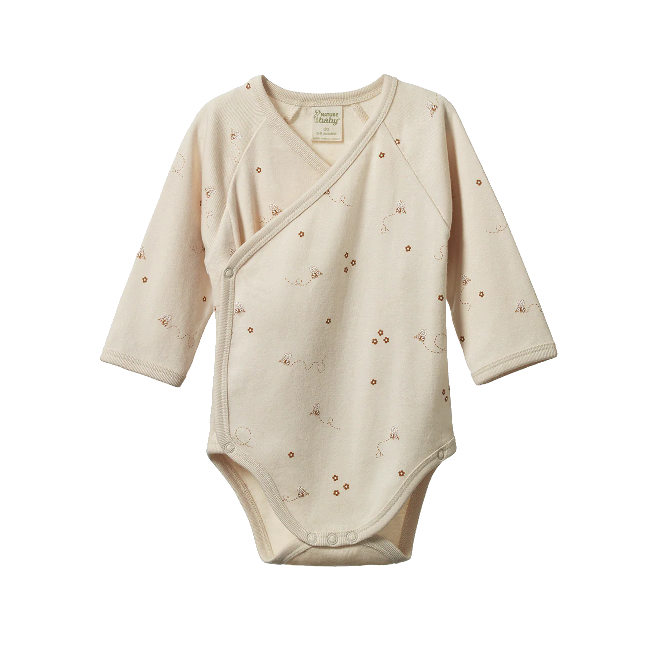 Long Sleeve Kimono Bodysuit - Bumble Bee Print