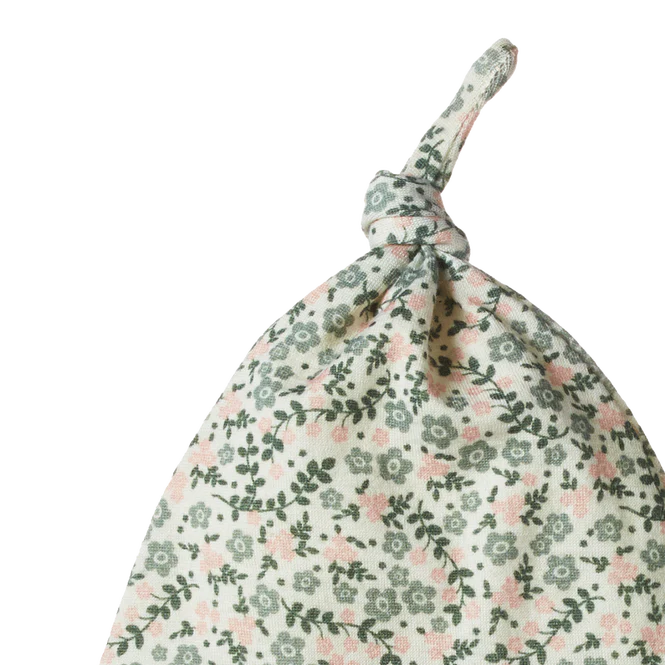 Nature Baby Merino Essentials Knotted Beanie - Daisy Belle Print - Image 3