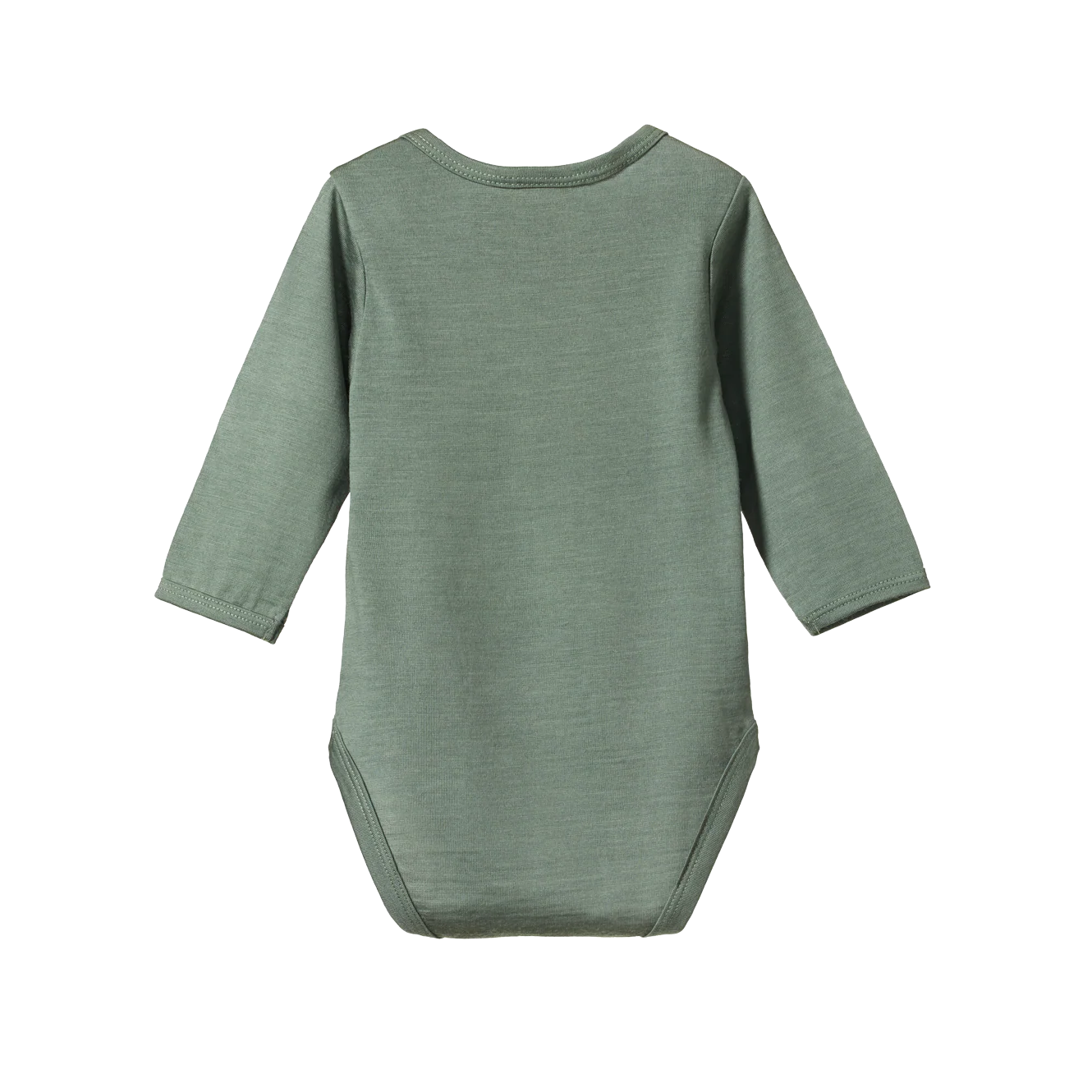Nature Baby Merino Essentials Long Sleeve Bodysuit - Nettle - Image 2
