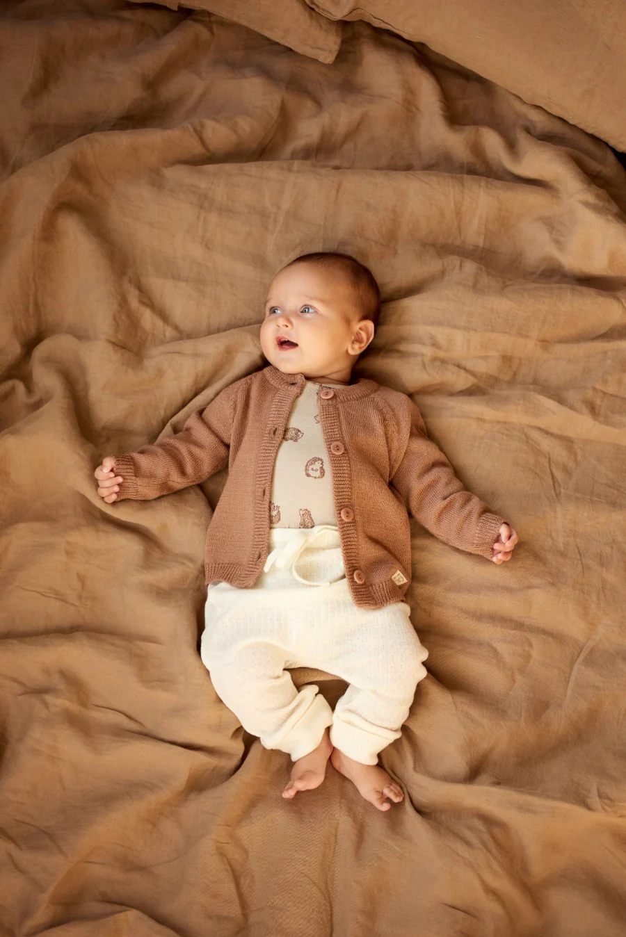 Nature Baby Merino Knit Cardigan - Hazelnut - Image 2