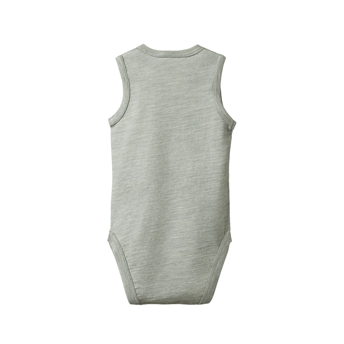 Merino Wool Singlet Bodysuit - Grey Marl - Image 5