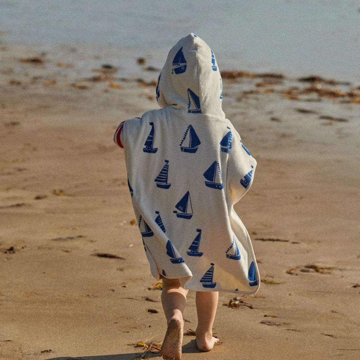 Org Cotton Poncho Towel - Regatta Print Terry - Image 2