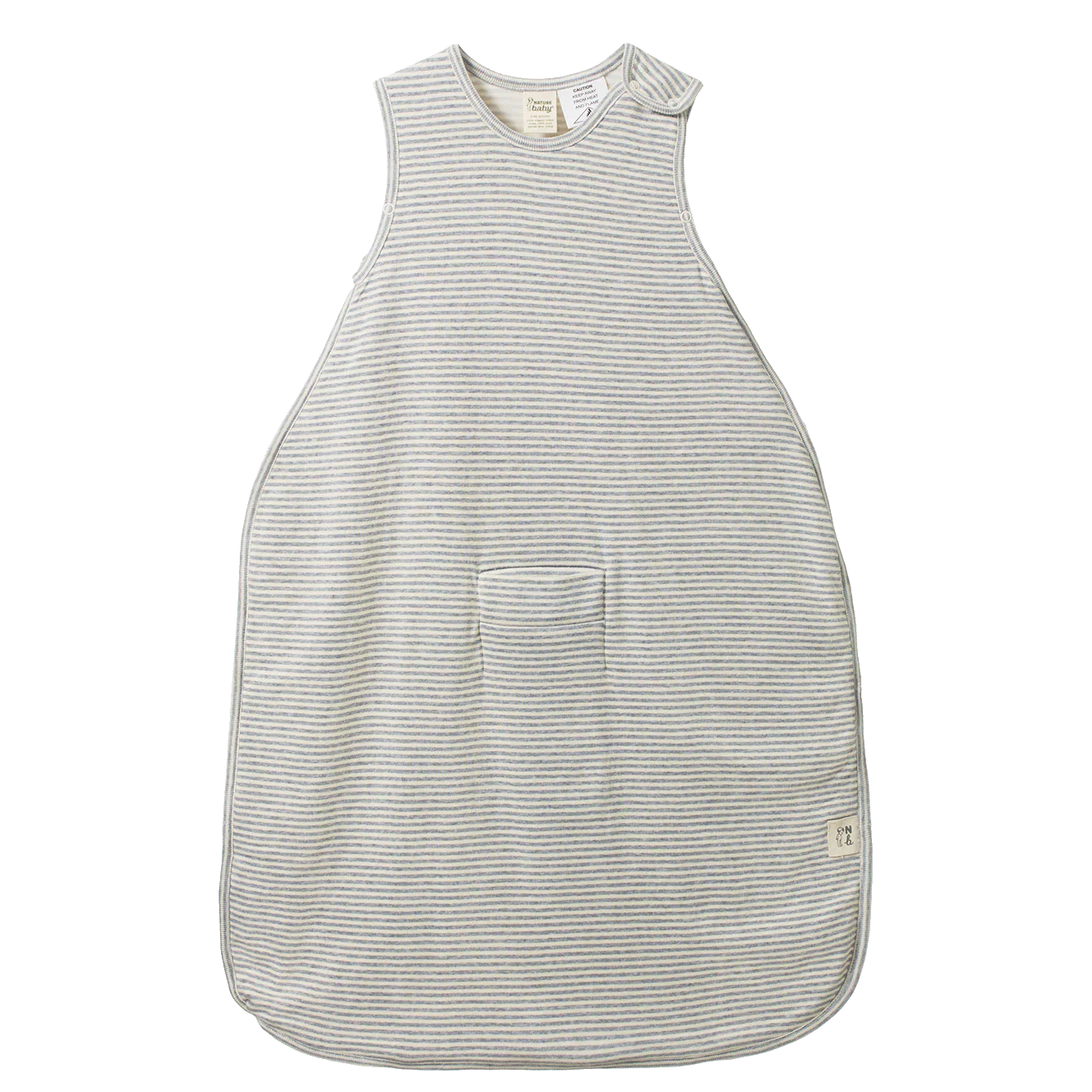 Organic Cotton & Merino Sleeping Bag - Grey Marl Stripe