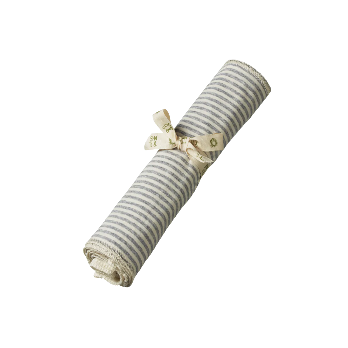 Organic Jersey Face Cloth 10 Pack - Natural/Grey Marl Stripe - Image 2