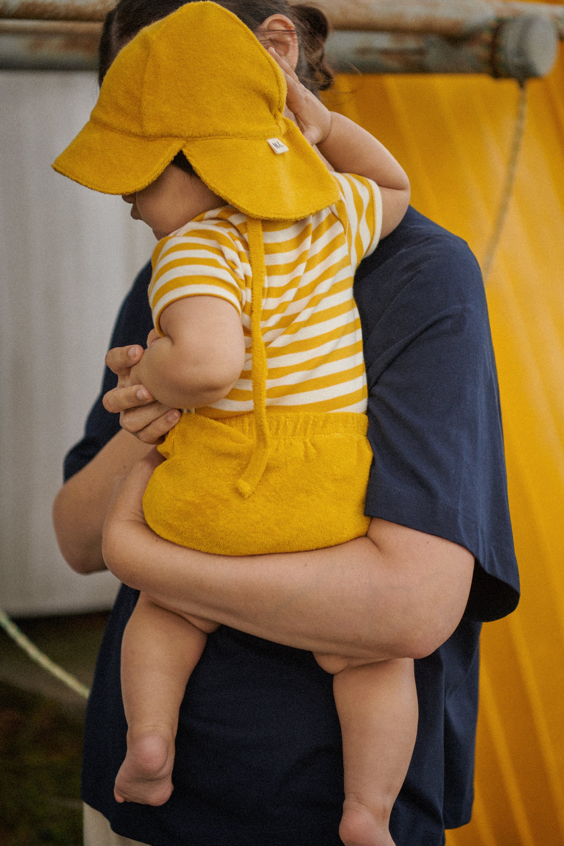 Short Sleeve Bodysuit - Golden Sea Stripe - Image 3
