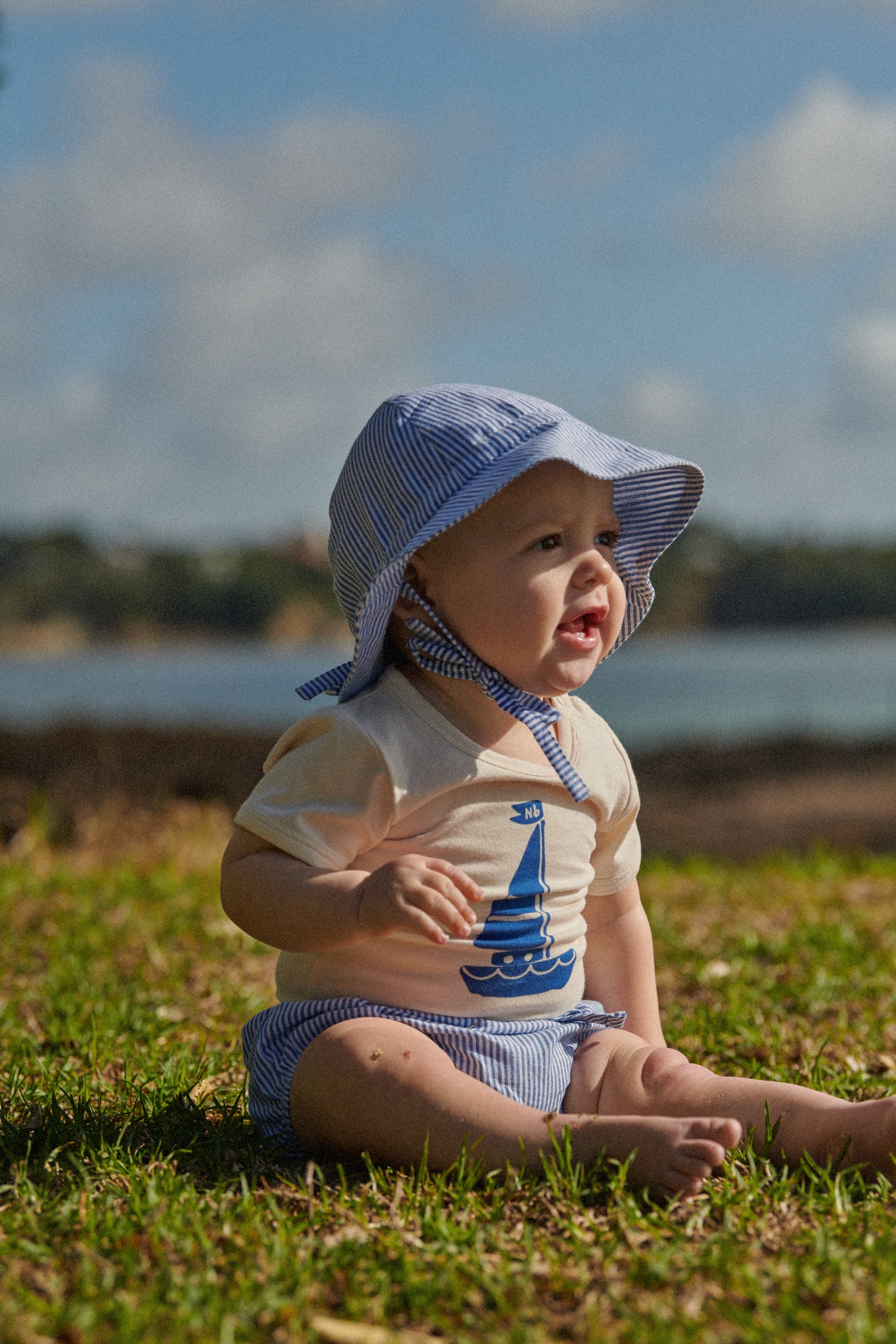 Stretch Jersey Bodysuit - Sail Boat Print - Image 2