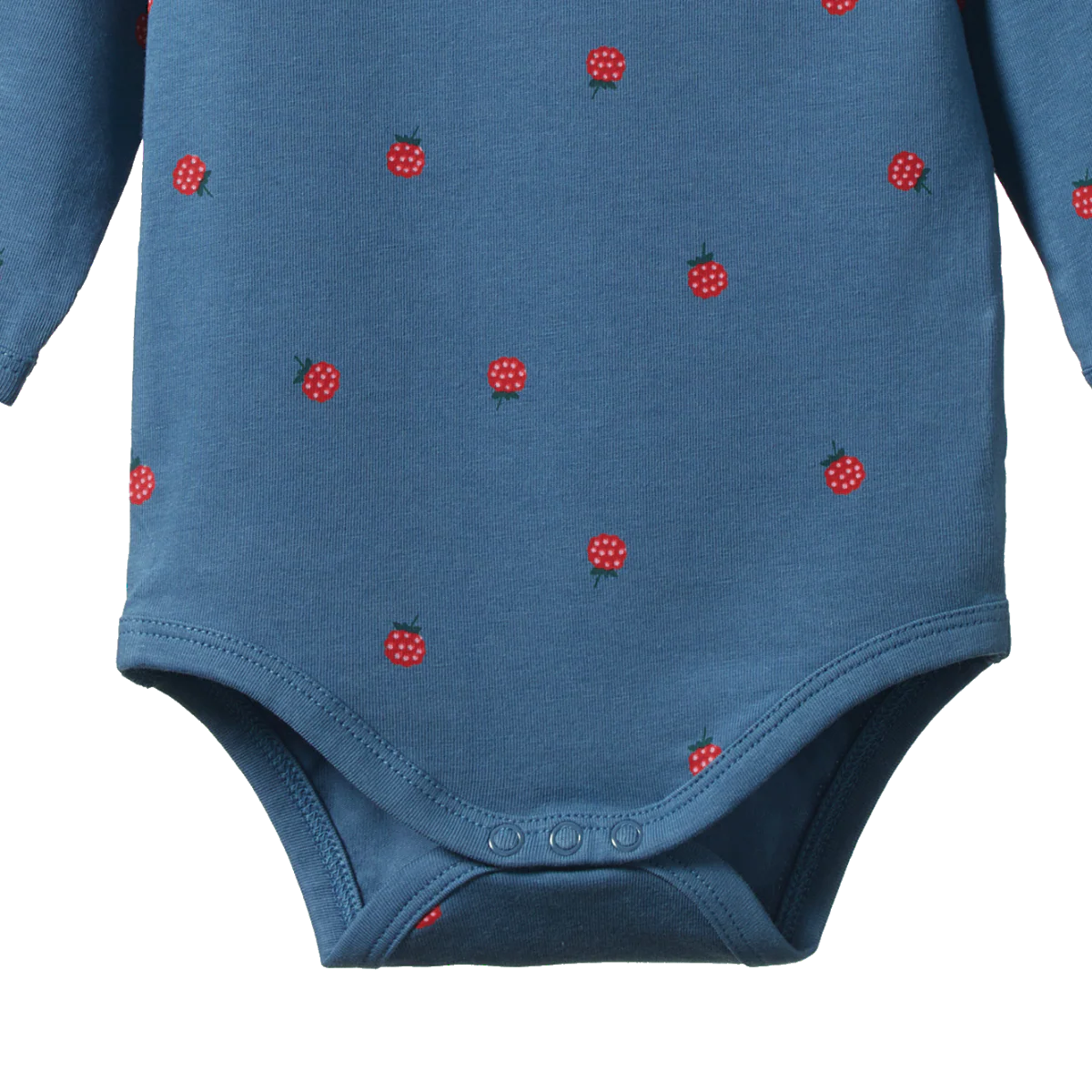 Stretch Jersey Long Sleeve Bodysuit - Raspberry Blue Print - Image 3