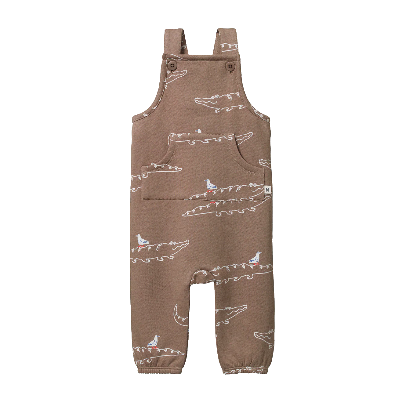 Tobi Overalls Sweatshirting - Curious Crocodiles Print