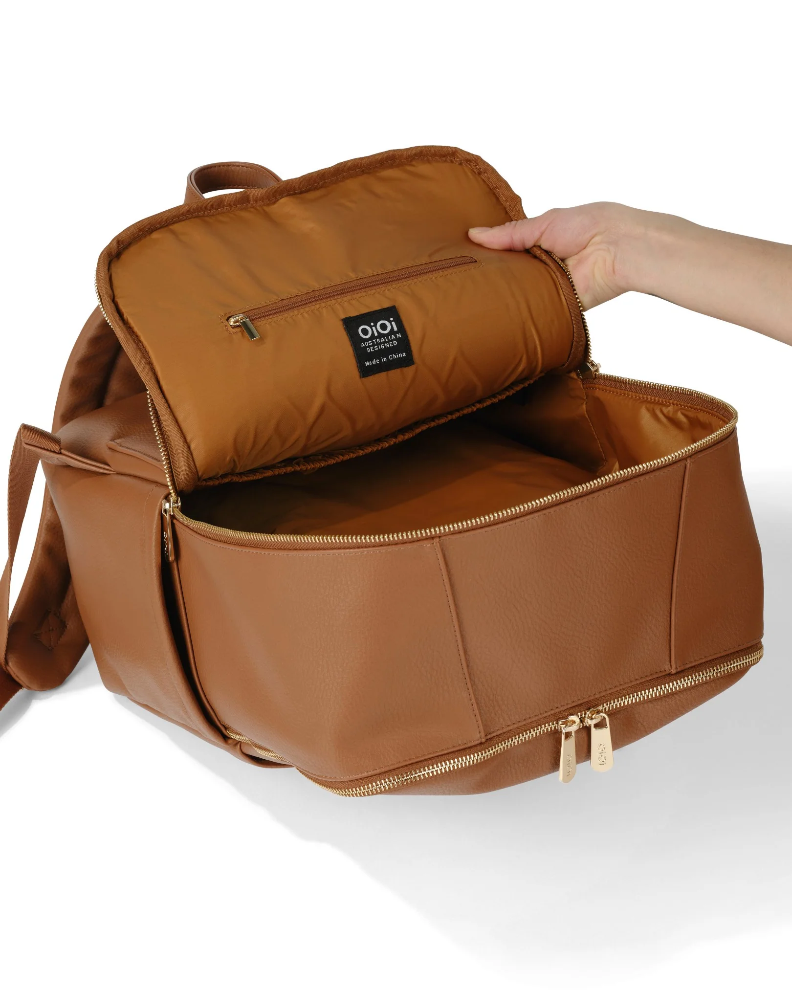 Nappy Backpack Multitasker - Chestnut Brown - Image 3