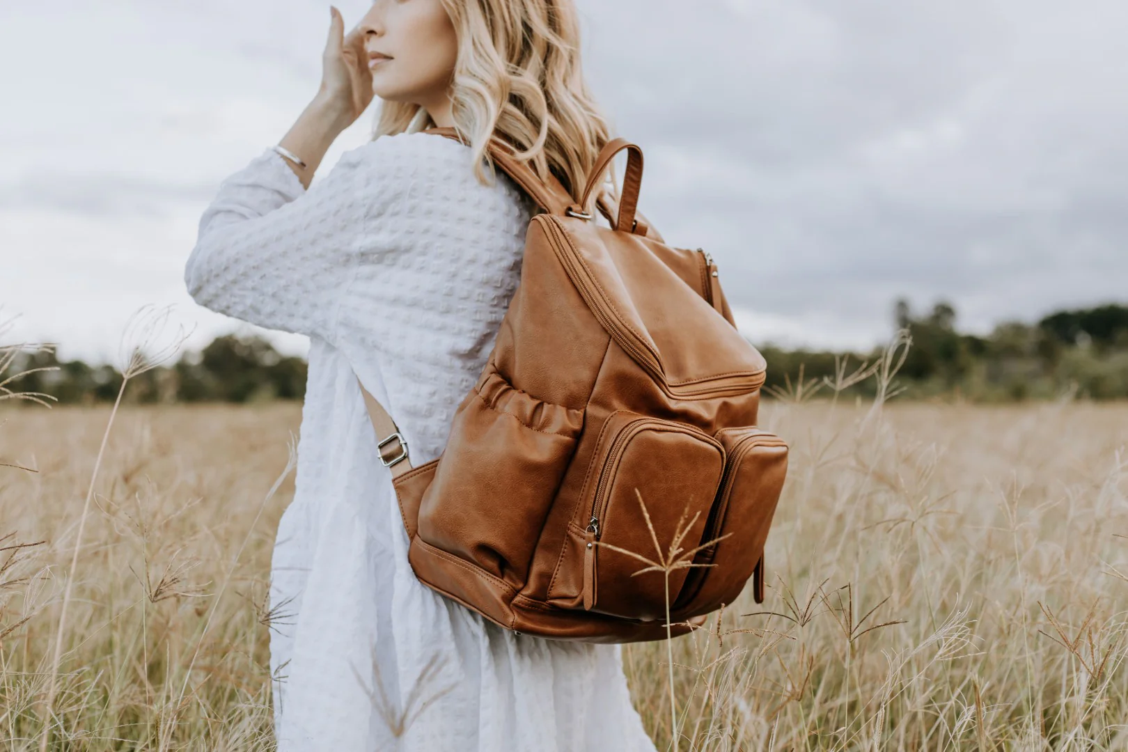 Nappy Backpack - Tan - Image 4